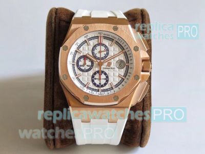 JF AP Royal Oak Offshore 26400 CAL.3126 White Chronograph Watch 44mm